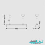 چراغ خطی روکار 25 وات مازی نور مدل لومیلاین
