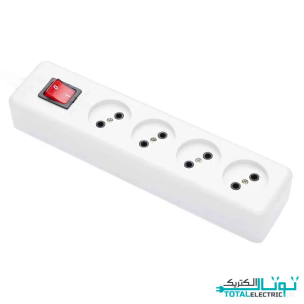 چند راهی برق 4 خانه بدون ارت پارت الکتریک مدل نیک
