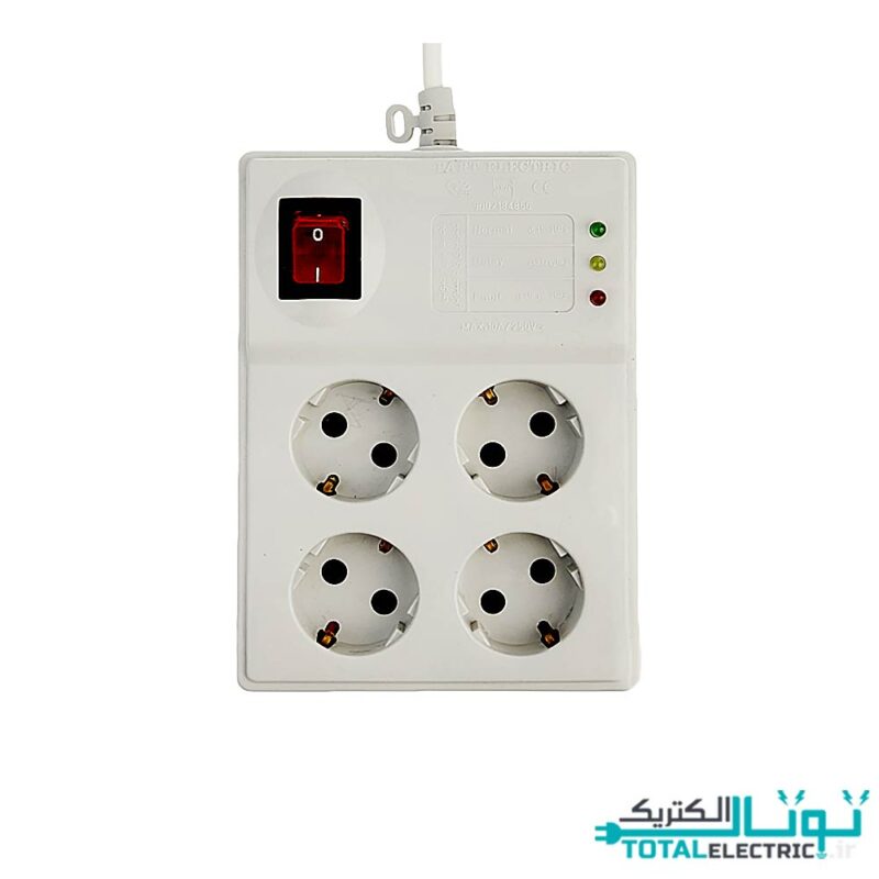 محافظ برق ۴ خانه ارت دار آنالوگ با کلید پارت الکتریک