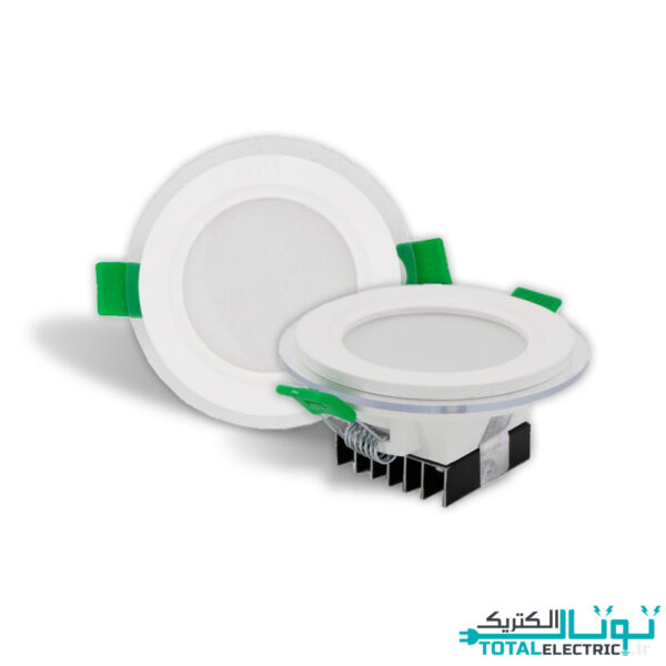 چراغ سقفی توکار پروگلاریس 7 وات دایره ای پارس شعاع
