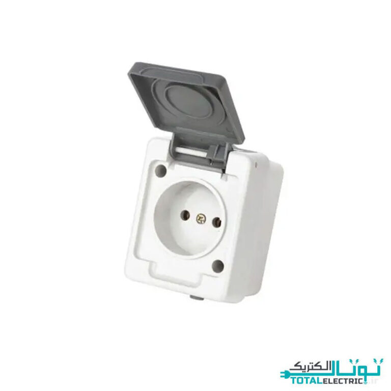 پریز بدون ارت بارانی روکار پارت الکتریک مدل برکه کد 137