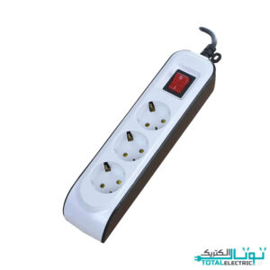سه راهی ارت دار با کلید پارت الکتریک مدل پارت